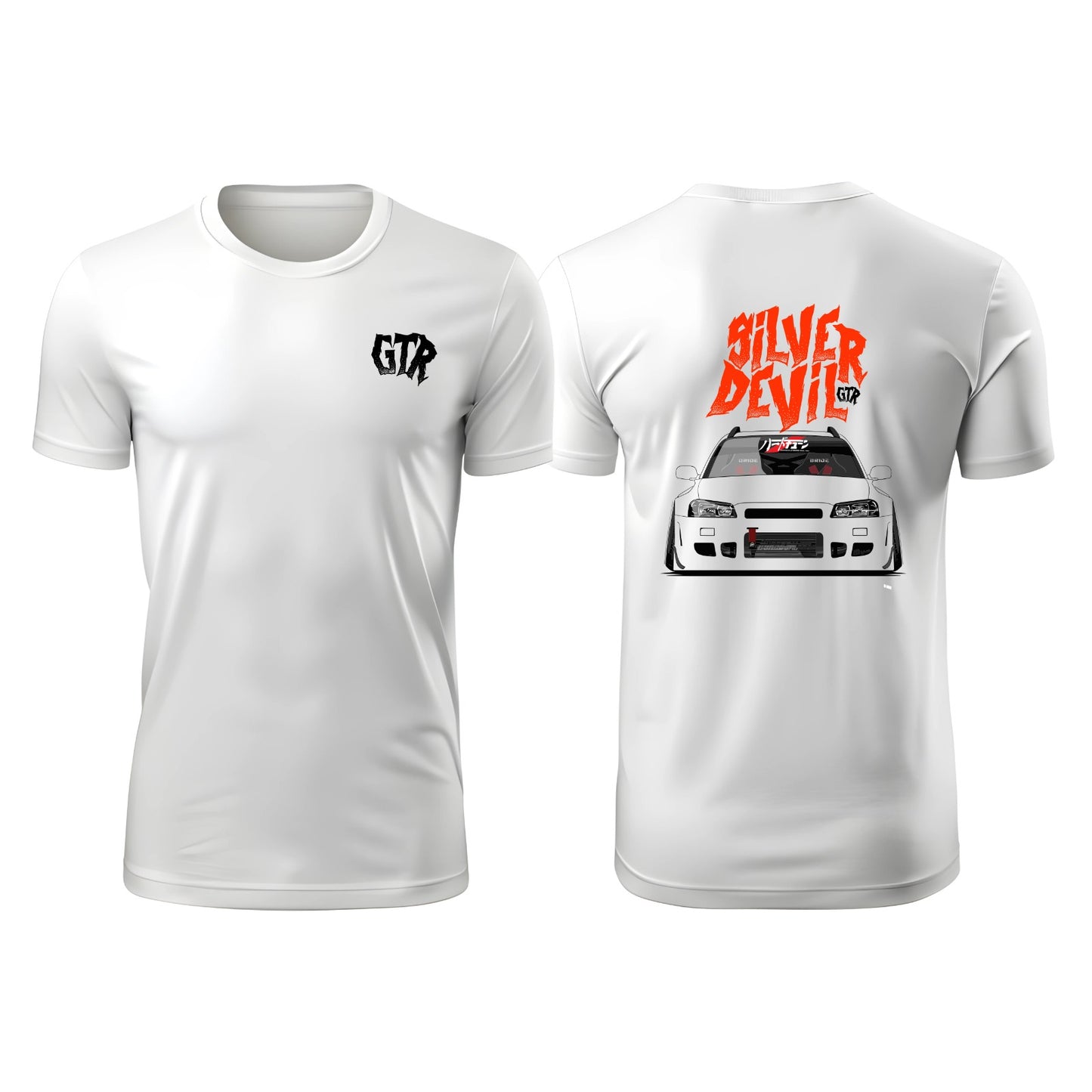 Camiseta Nissan GTR Silver Devil  Leyenda del automovilismo